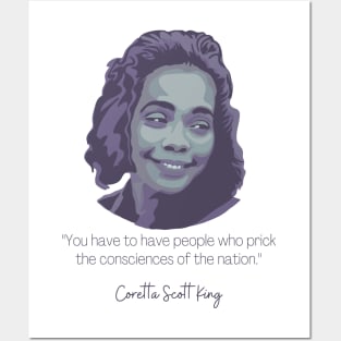 Coretta Scott King Portrait and Quote Posters and Art